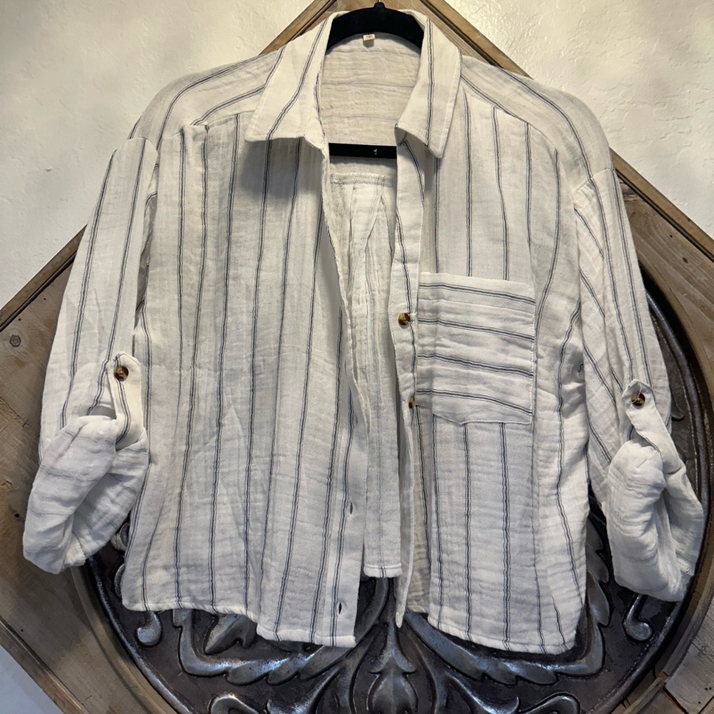 Lightweight Striped Women's Shirt button up